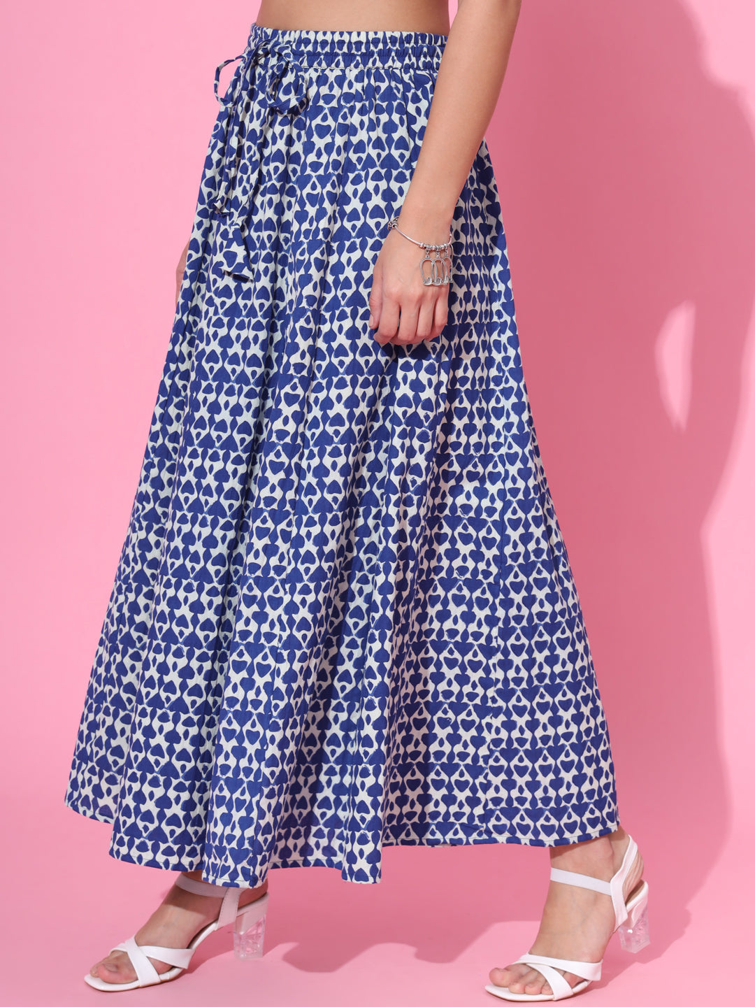 Summer Breeze Indigo Flared Skirt