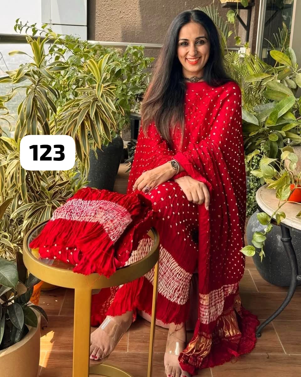 3 Piece Exclusive Modal silk unstitched suit in pure modal silk, 2.5 Mtrs each.