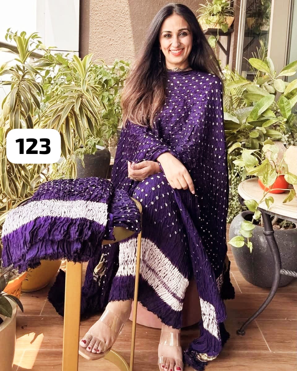 3 Piece Exclusive Modal silk unstitched suit in pure modal silk, 2.5 Mtrs each.