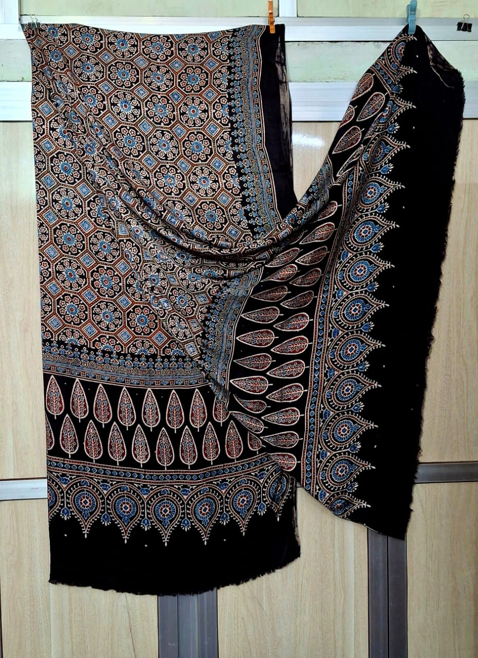 Pure Moda Silk Ajarakh Print Dupatta