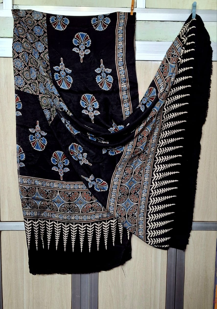 Pure Moda Silk Ajarakh Print Dupatta