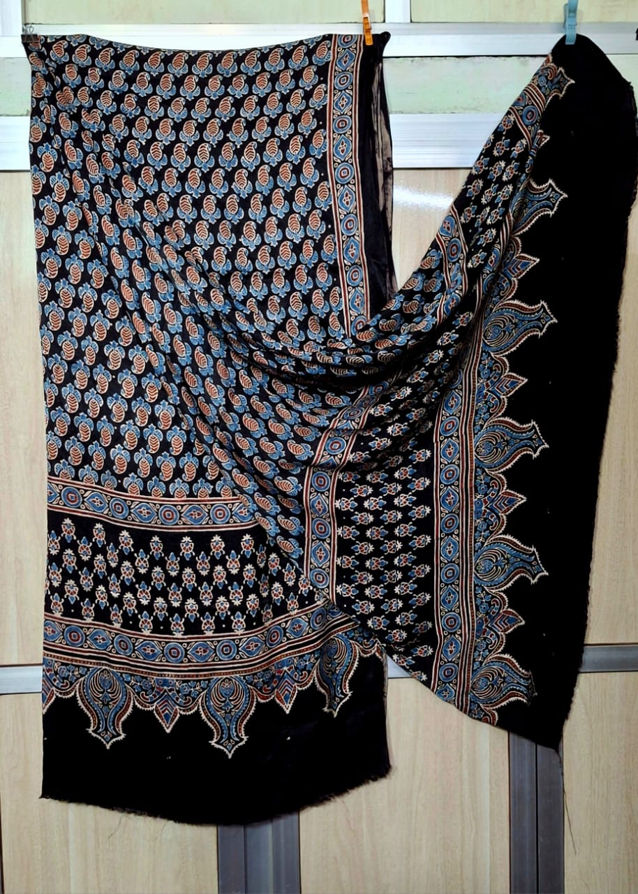 Pure Moda Silk Ajarakh Print Dupatta