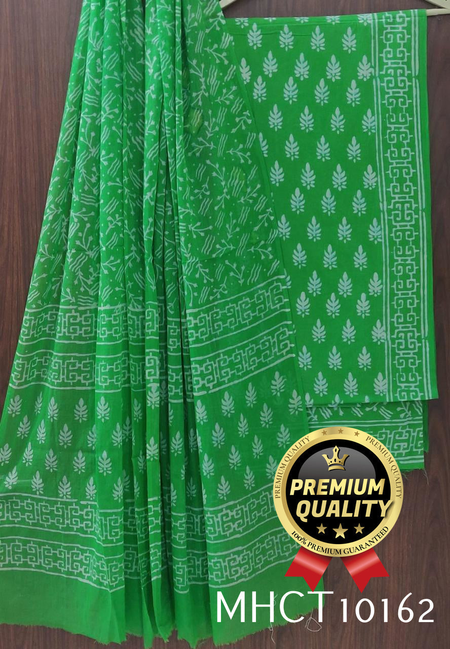 Pure Jaipur Cotton Dress Material with Mulmul Dupatta