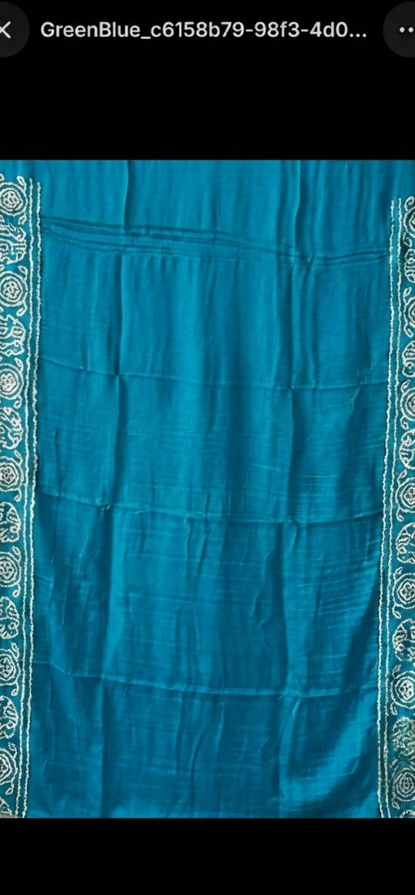 Vibrant Teal & Silver Grey Gajji Silk Saree with Lagadi Patta from JaipurHutz