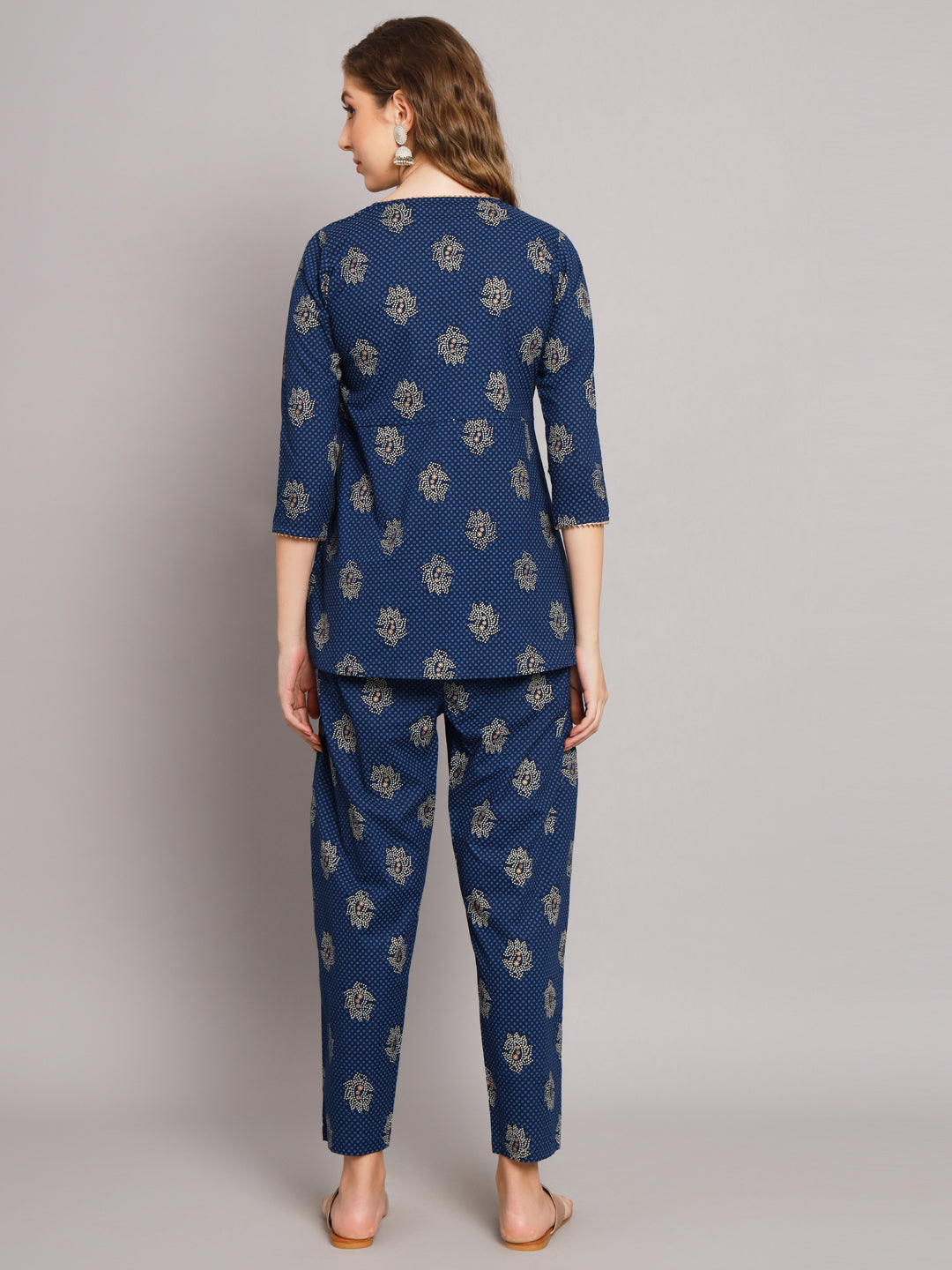Blue Angrakha Style Co-Ord Set