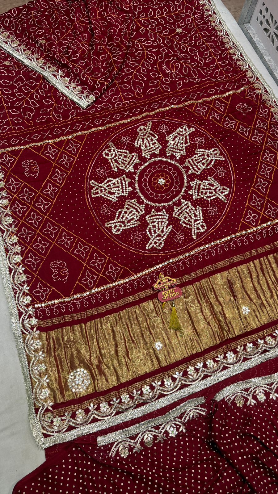 Handwork Bandhej Sarees