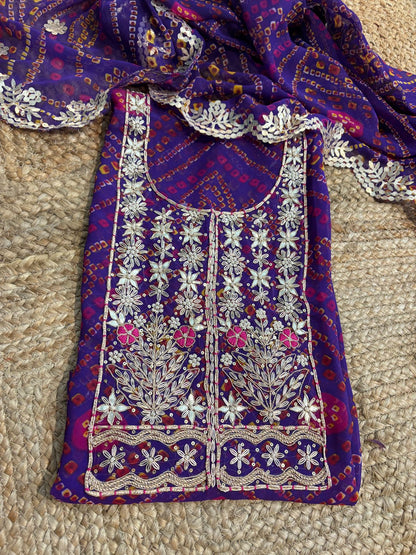 Zardosi Work 60 Gram Georgette Suit in three shades