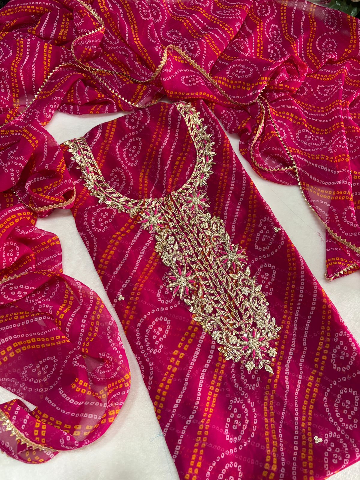 Richness Overloaded Zardosi Work 60 Gram Georgette Suit