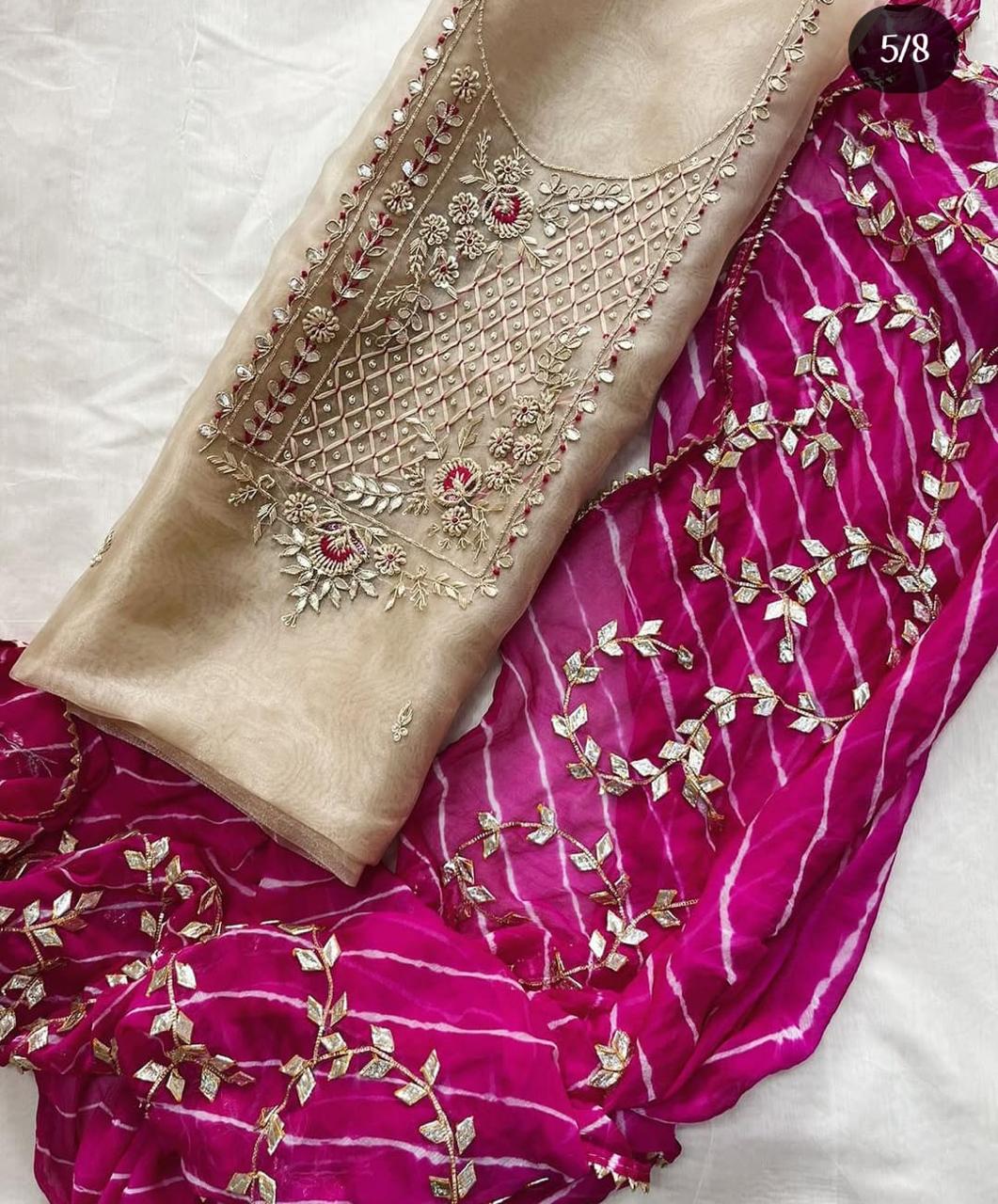3 Piece Festive Organza Suit
