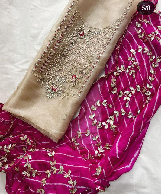 3 Piece Festive Organza Suit