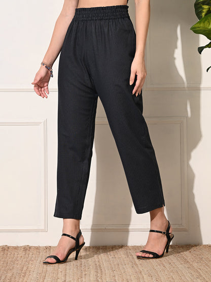 Black Stripe Straight Fit Trouser
