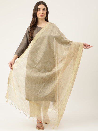 Beige-Gold Woven Dupatta