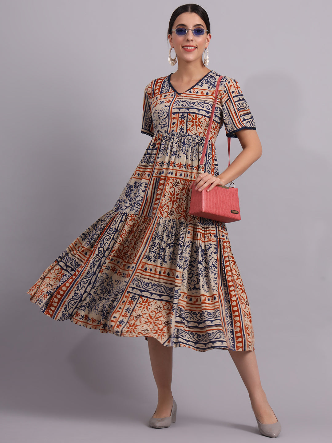 Printed stylish Tiered Dress