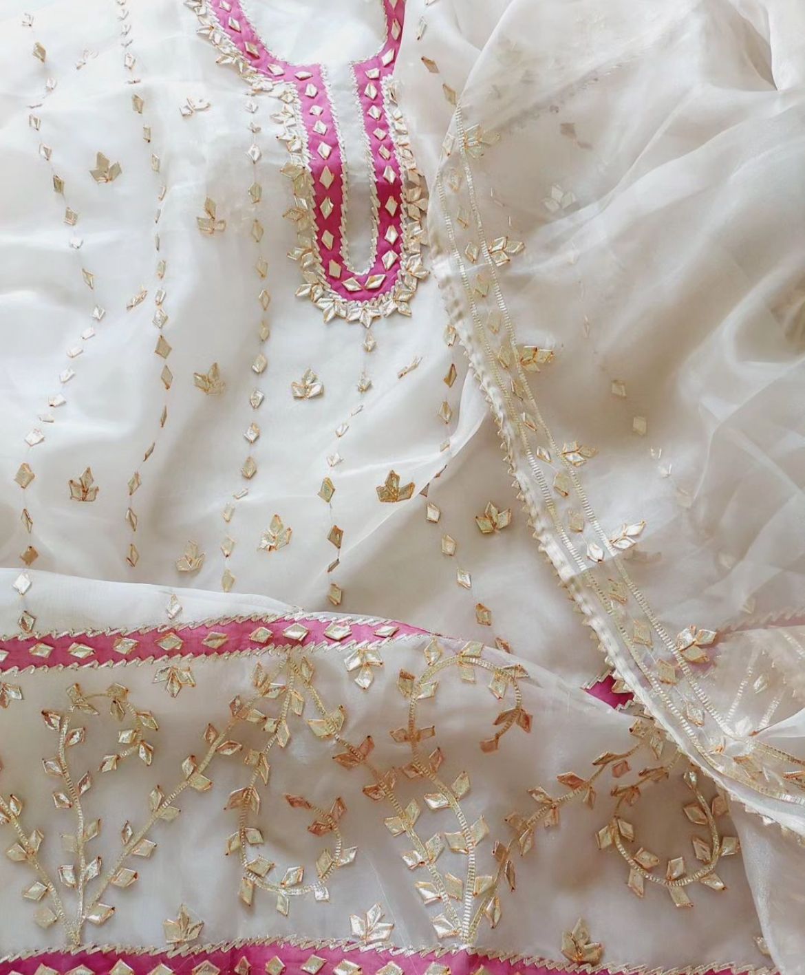 3 Piece Execusite Organza Suit with gotawork