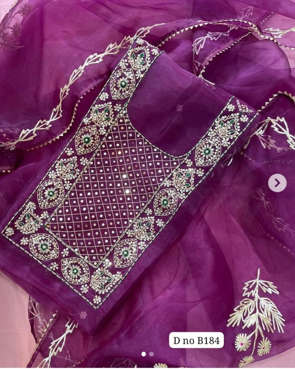 3 Piece Amazing Organza Suit in vibrant colors