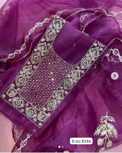 3 Piece Amazing Organza Suit in vibrant colors