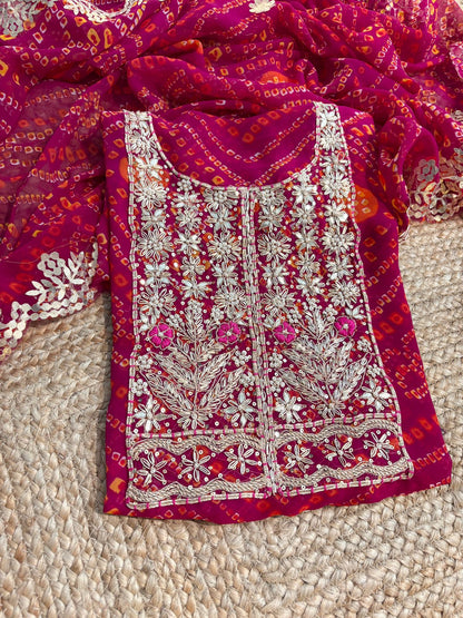 Zardosi Work 60 Gram Georgette Suit in three shades