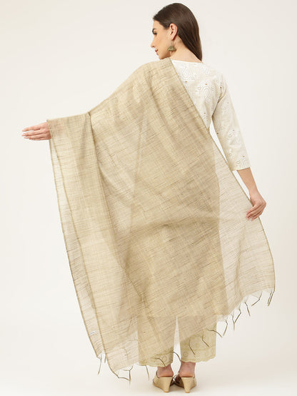 Beige Handloom Dupatta