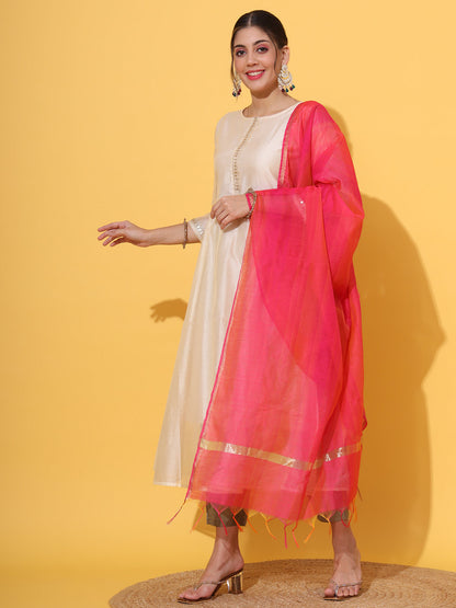 Magenta Handllom Dupatta