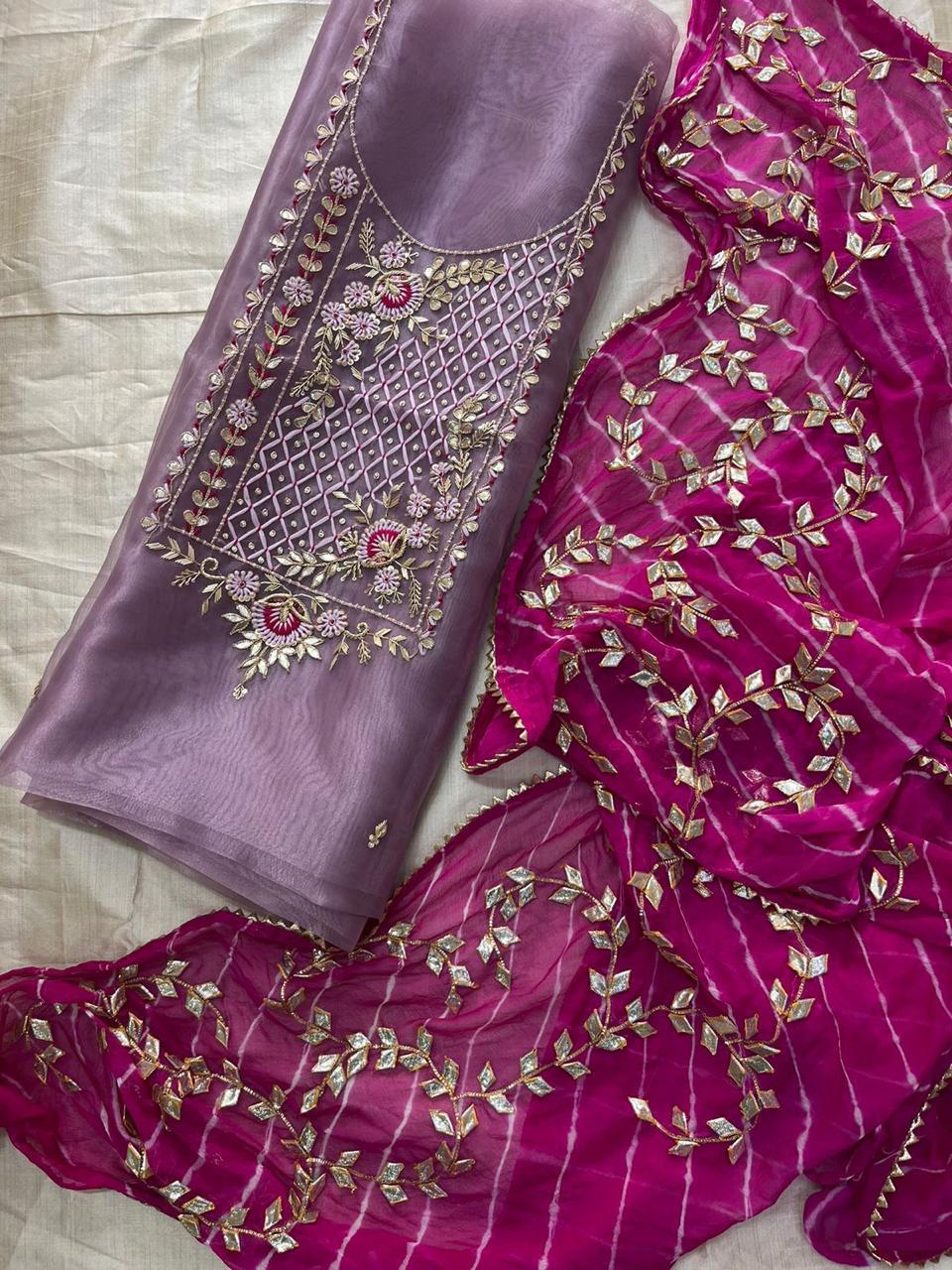 3 Piece Festive Organza Suit