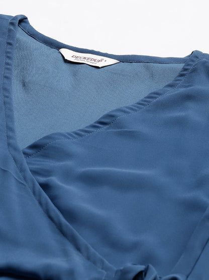 Blue Georgette Aline Midi Dress