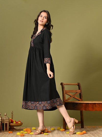 Black Ajrakh Dress
