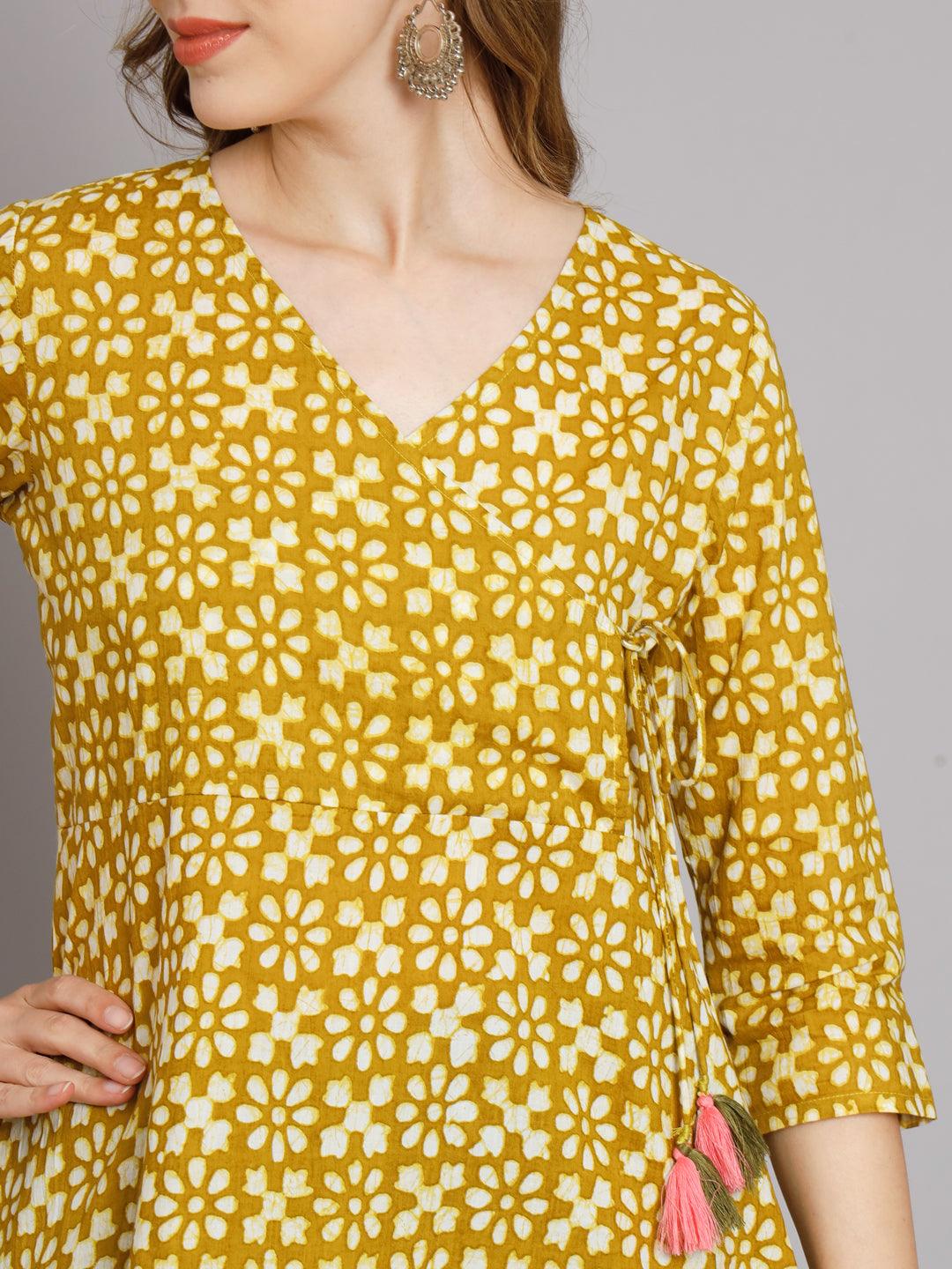 Jaipur Batik Green Angrakha Top - JAIPURHUTZ