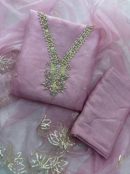 3 Piece Heavy neck Organza Suit