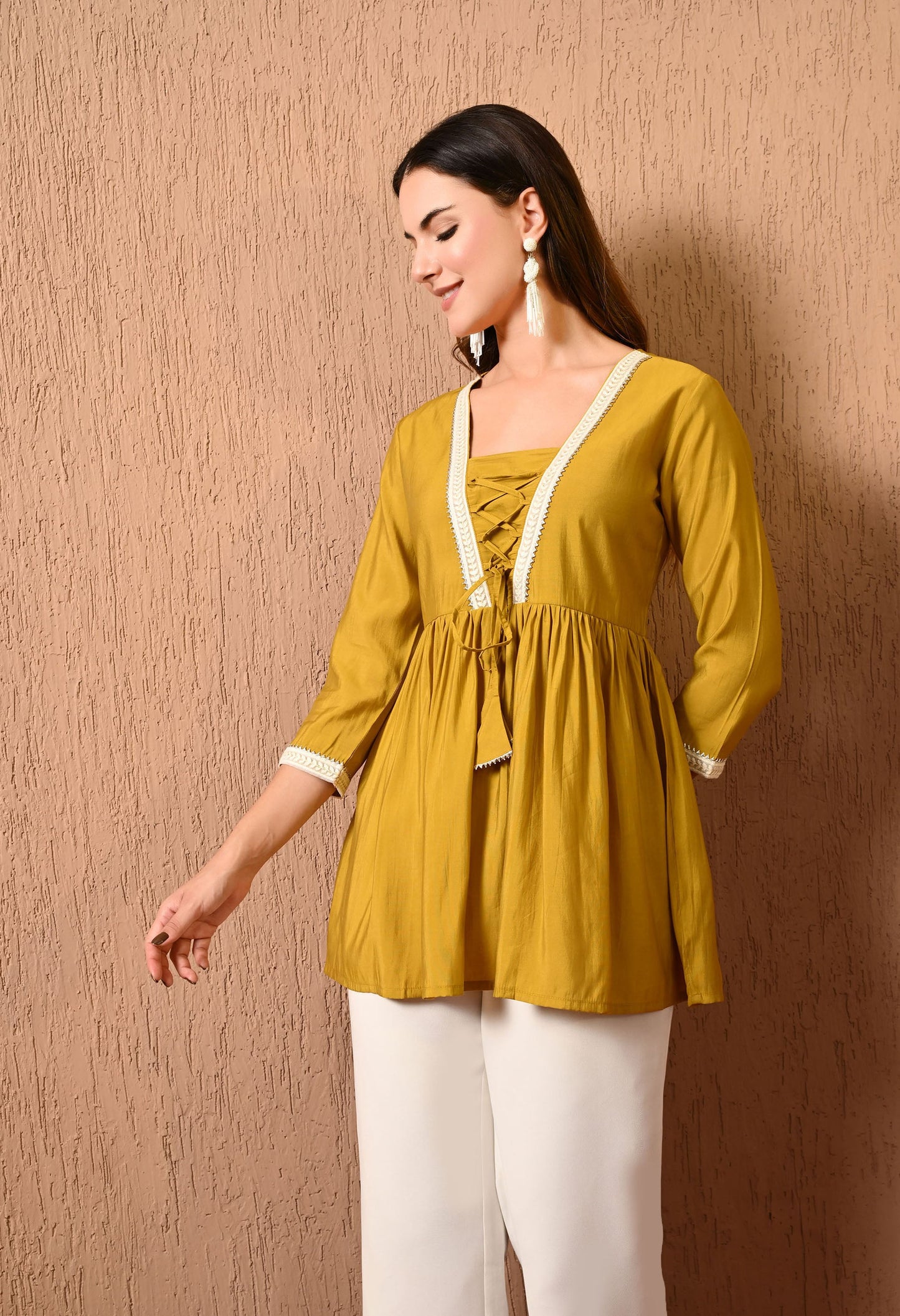 Mustard Embroidered Tunic