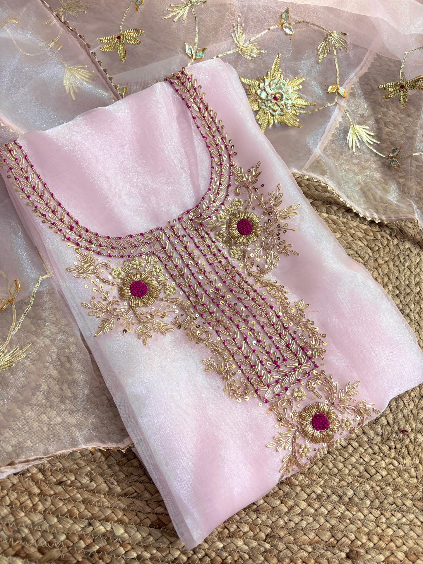 3 Piece Execusite Organza Suit in five vibrant colors