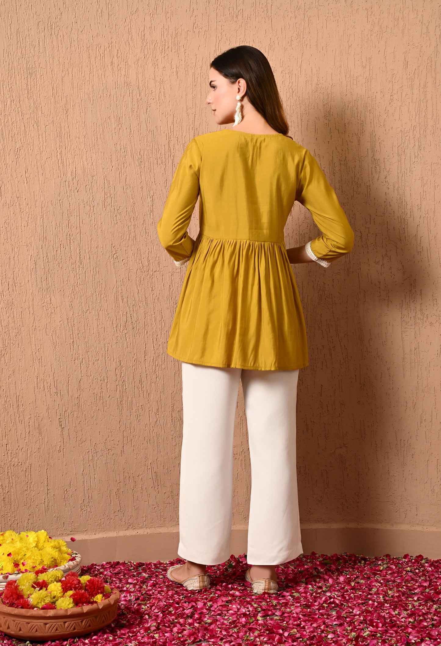 Mustard Embroidered Tunic