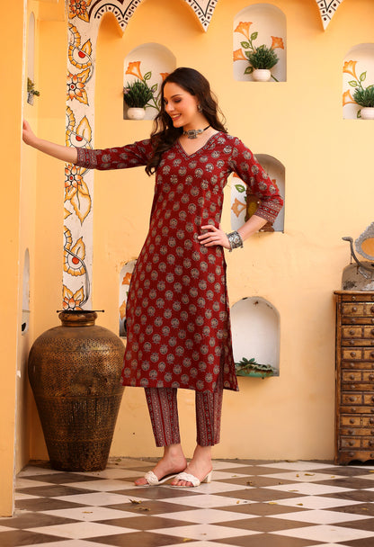 Bagru Block Kurta Pant Set