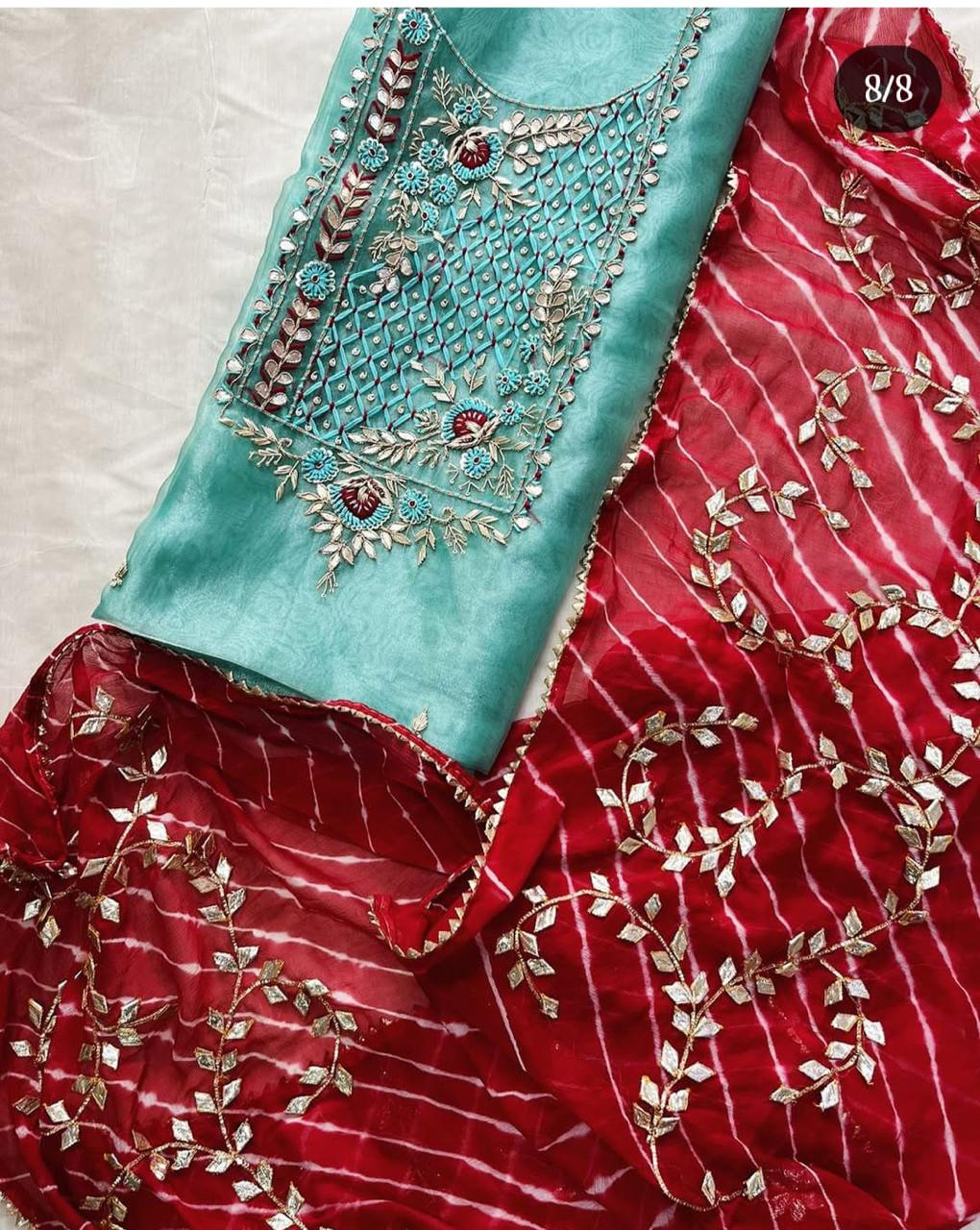 3 Piece Festive Organza Suit