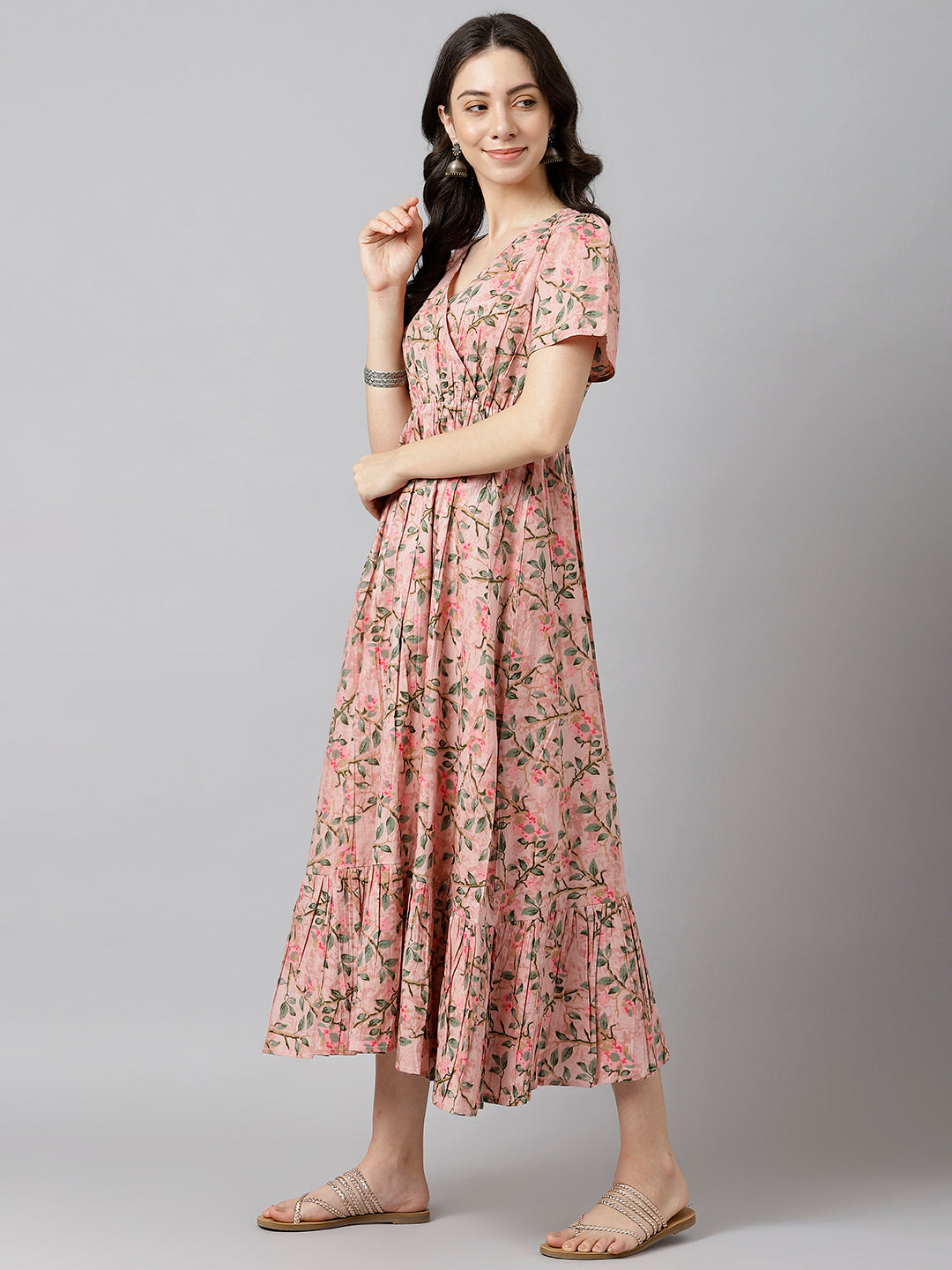 Printed Cotton Fit & Flare Dress