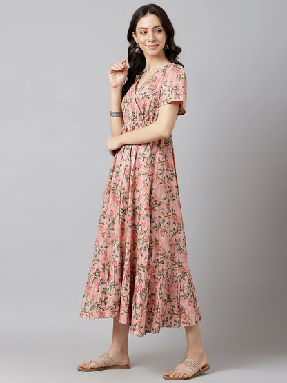 Printed Cotton Fit & Flare Dress