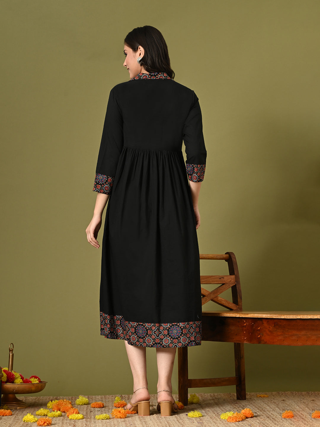 Black Ajrakh Dress