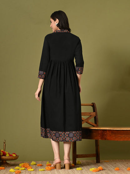 Black Ajrakh Dress