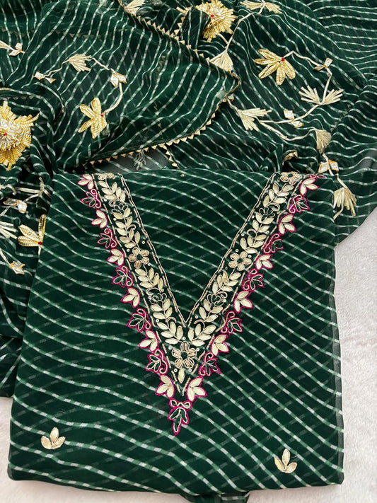 Zardosi Work 60 Gram Georgette Suit V Neck