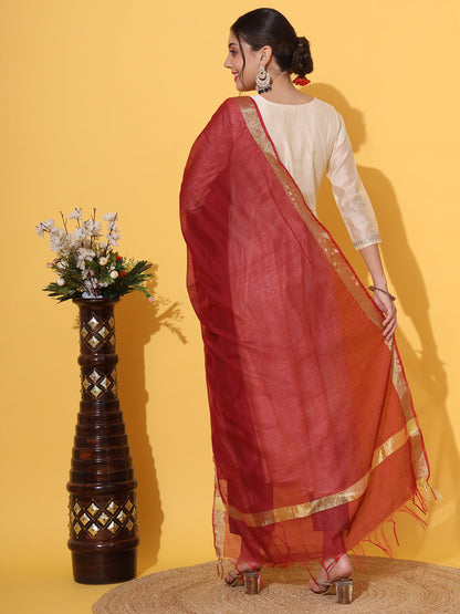 Maroon Handllom Dupatta