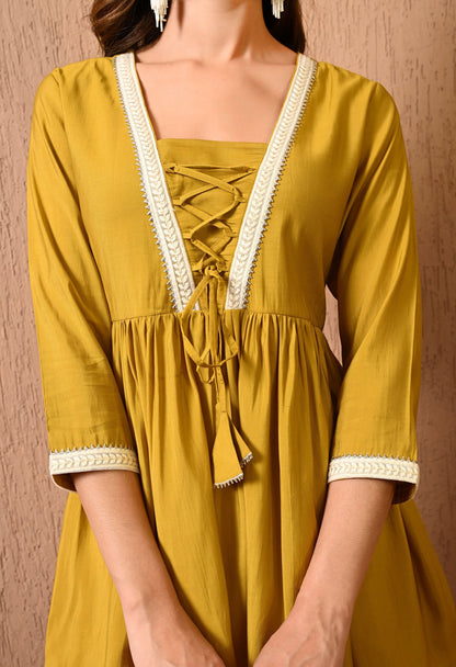 Mustard Embroidered Tunic