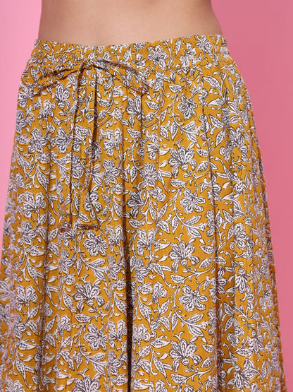 Earthy Bagru Flared Skirt