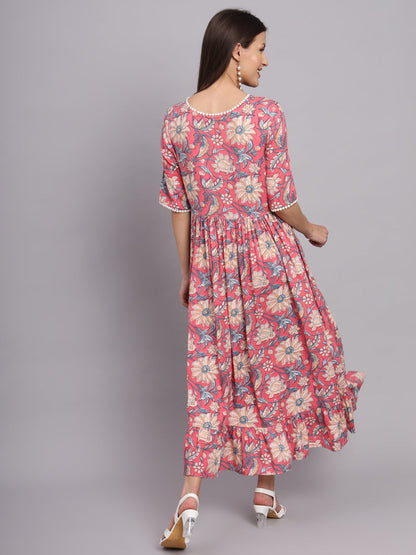 Pastel pink Fit and Flared Pocket Dress