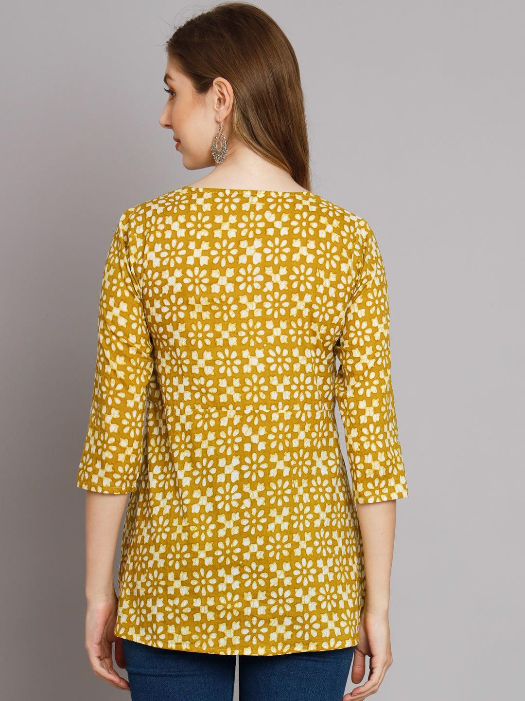 Jaipur Batik Green Angrakha Top - JAIPURHUTZ