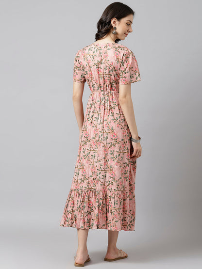 Printed Cotton Fit & Flare Dress