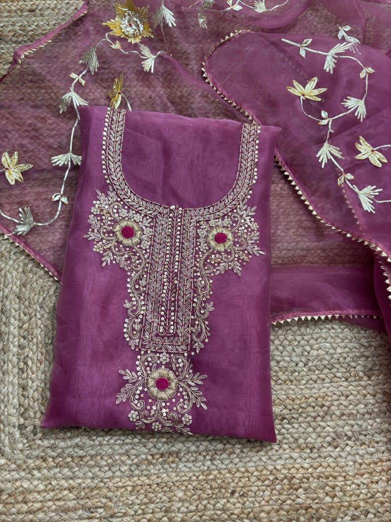 3 Piece Execusite Organza Suit in five vibrant colors