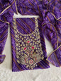Zardosi Work 60 Gram Georgette Suit in Purple