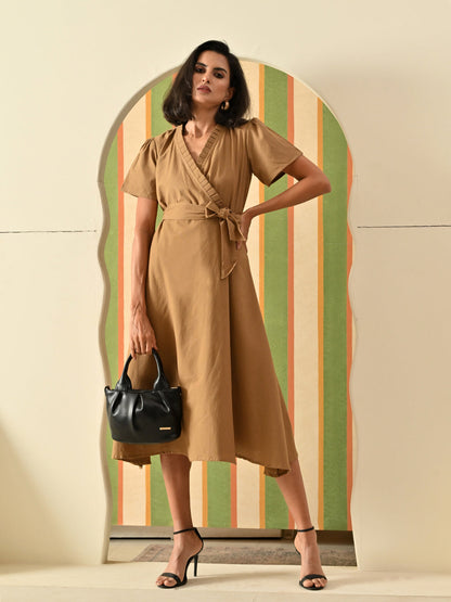 Mocha Wrap Dress