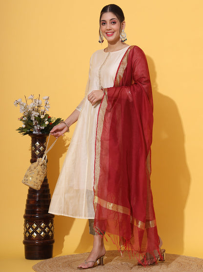 Maroon Handllom Dupatta
