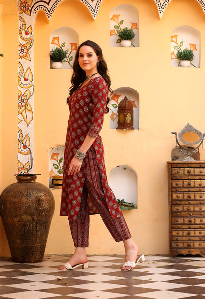Bagru Block Kurta Pant Set