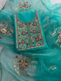 3 Piece ExecusiteOrganza Suit in Blue